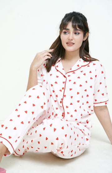 White Rib PJ Set - Raat Rang
