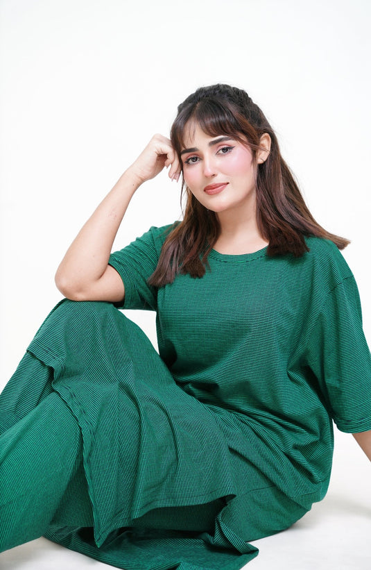 Brown Rib PJ Set - Raat Rang - Raat Rang