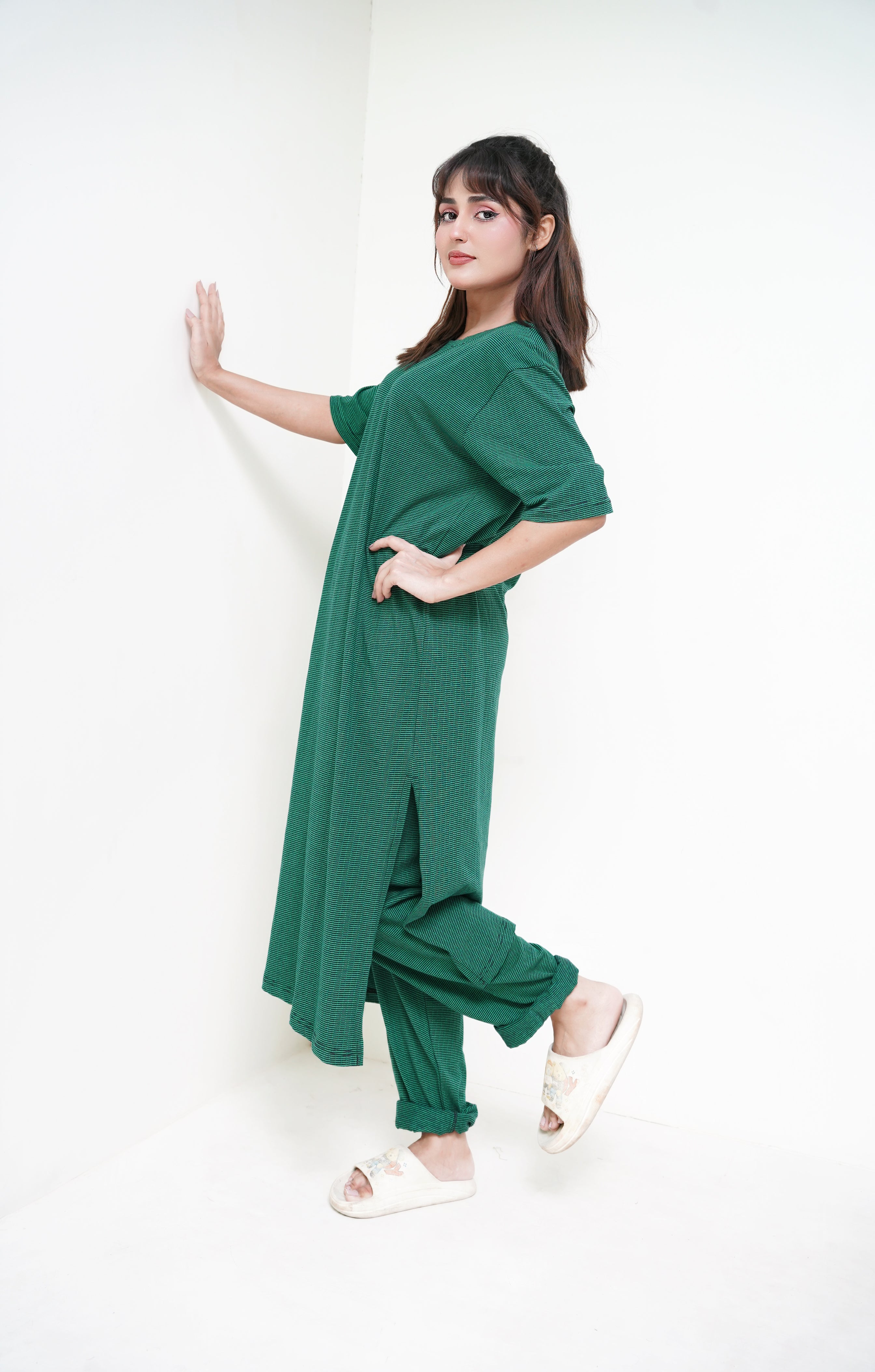 Brown Rib PJ Set - Raat Rang