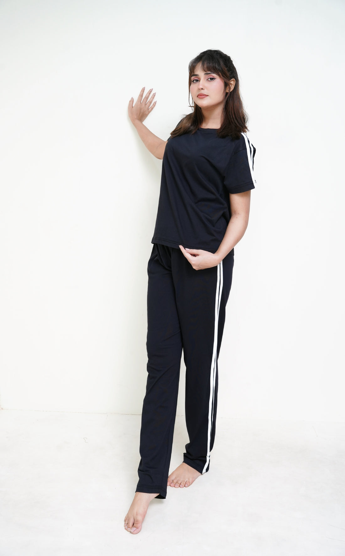 Black Rib PJ Set - Raat Rang