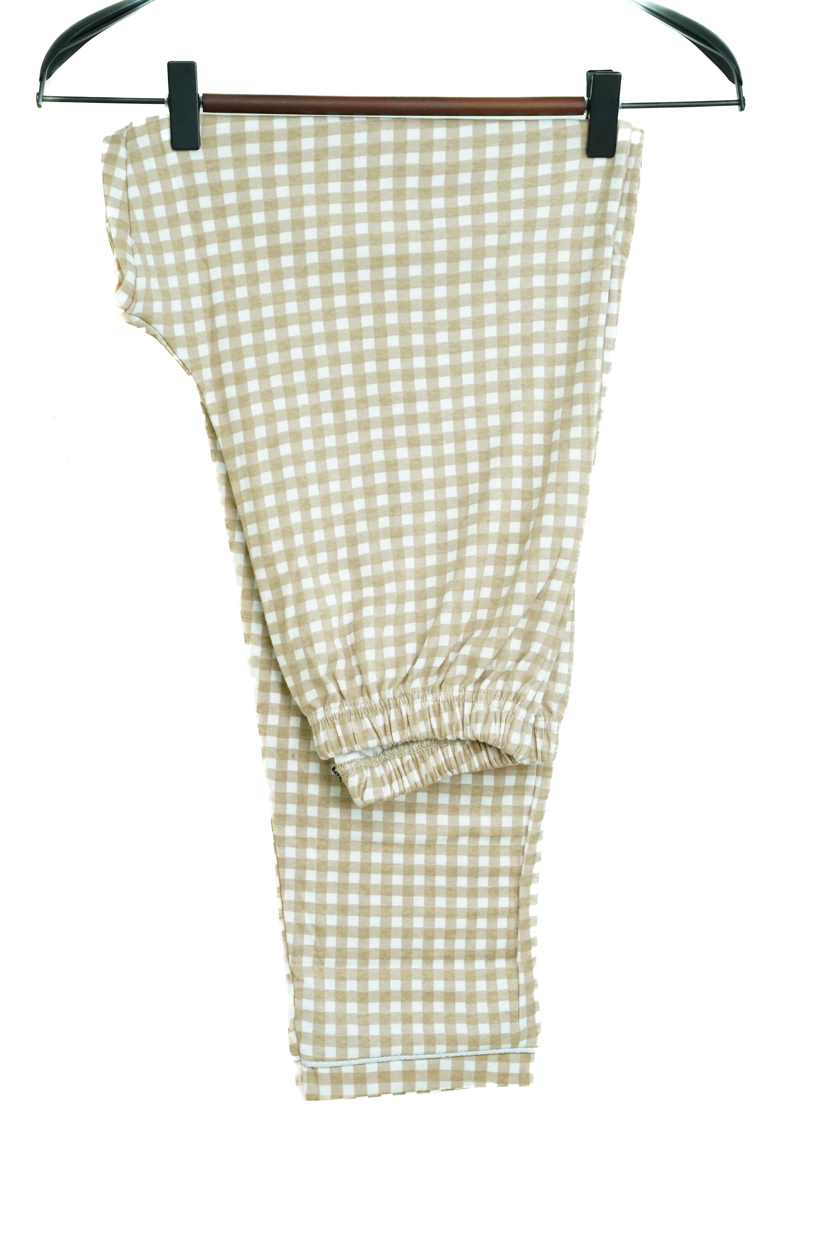 Caramel Checkered PJ Set - Raat Rang
