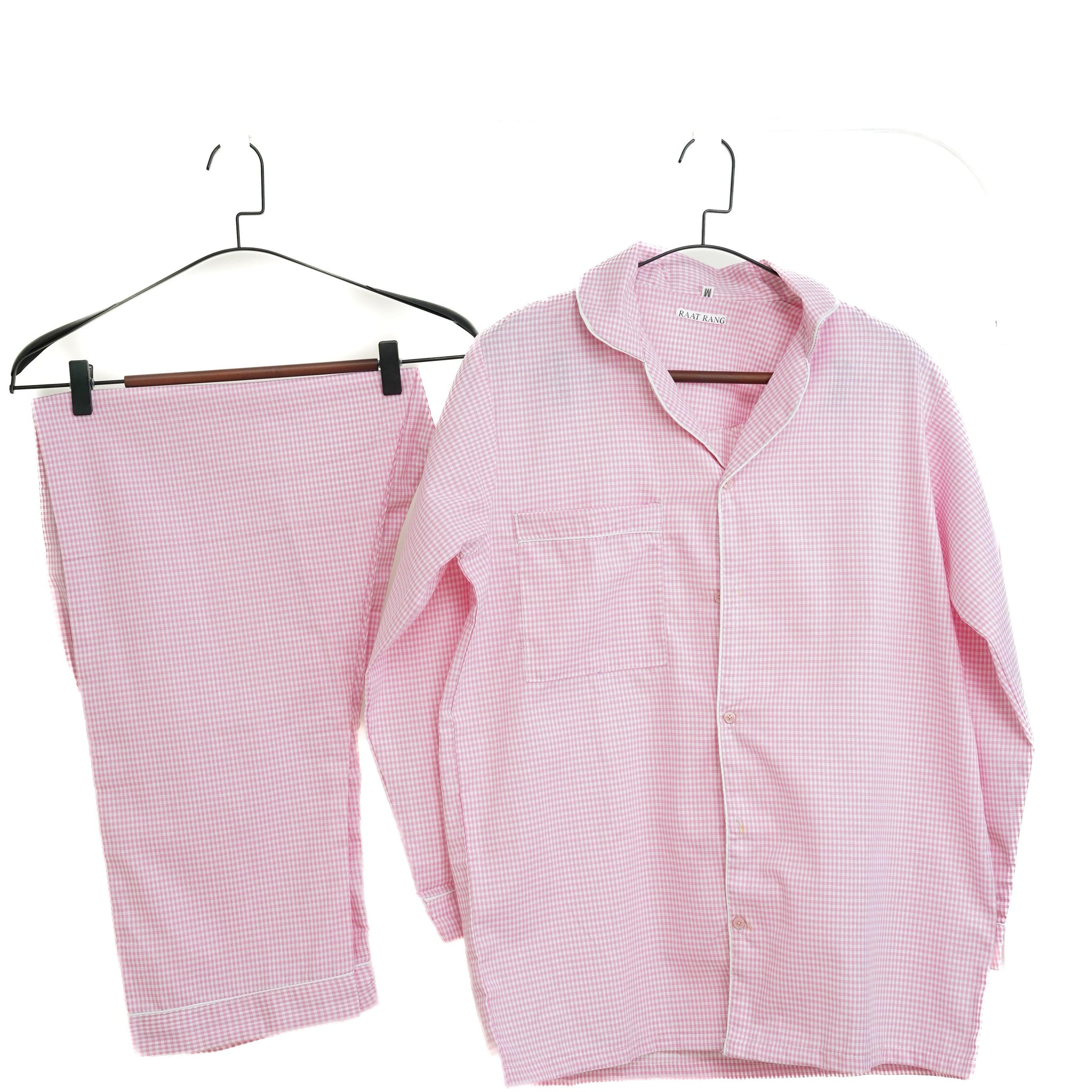 Pink Checked PJ set - Raat Rang