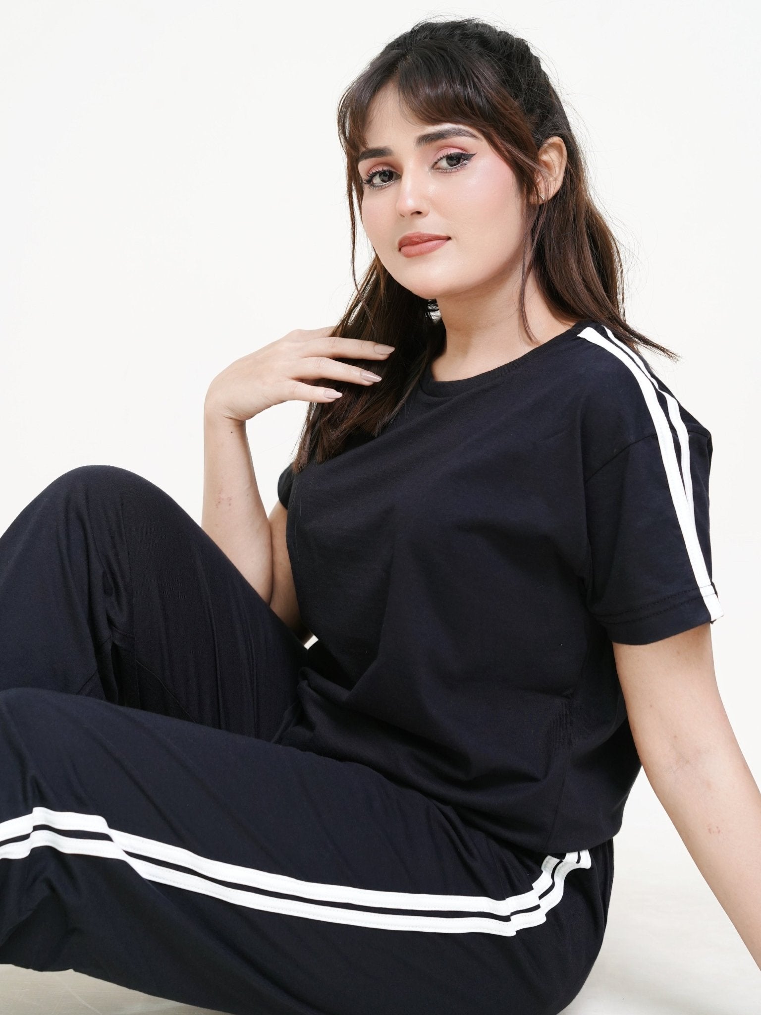 Black Rib PJ Set - Raat Rang