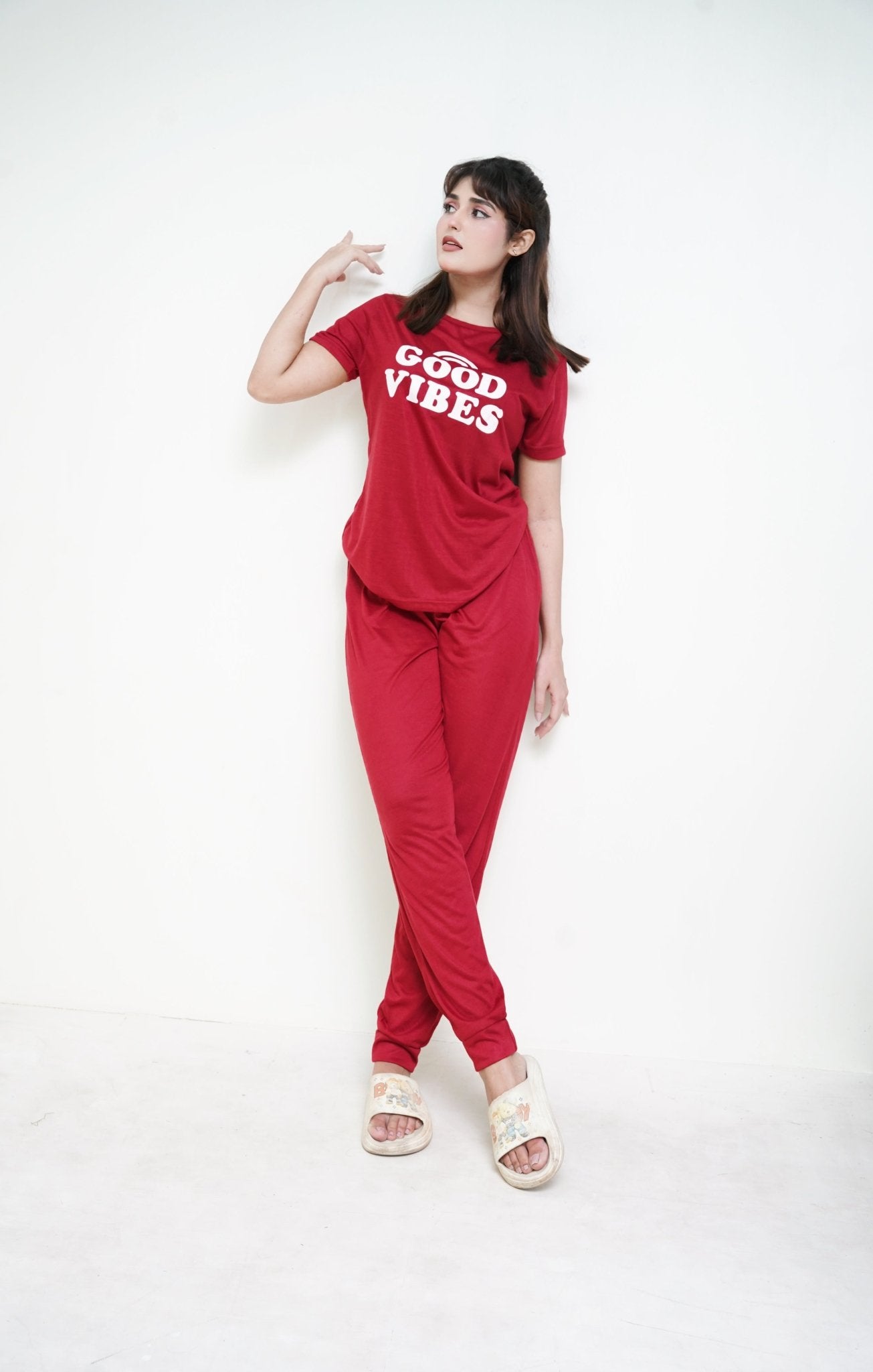 Red Rib PJ Set - Raat Rang - Raat Rang