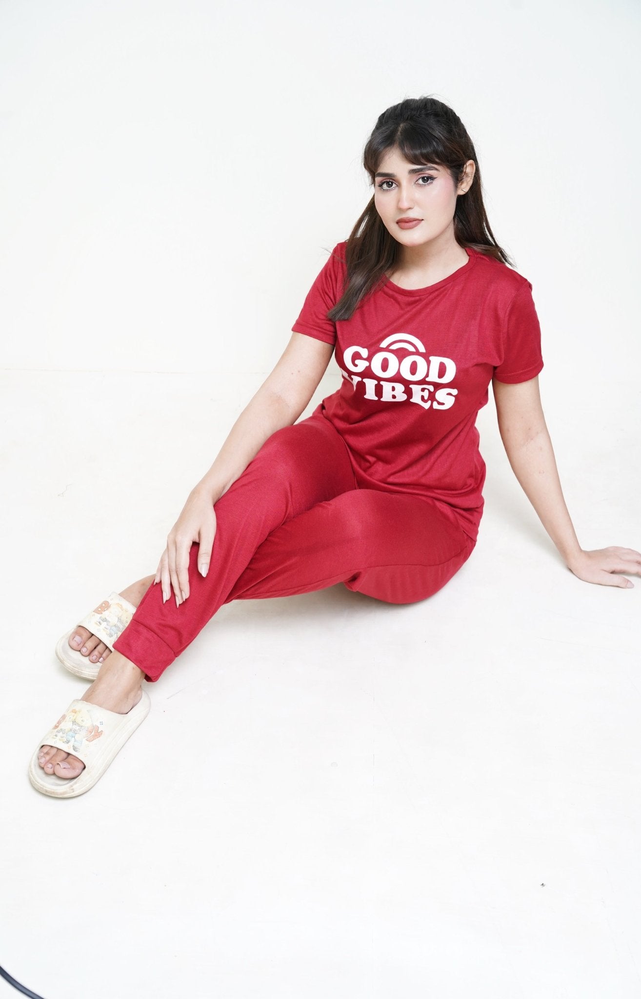 Red Rib PJ Set - Raat Rang - Raat Rang