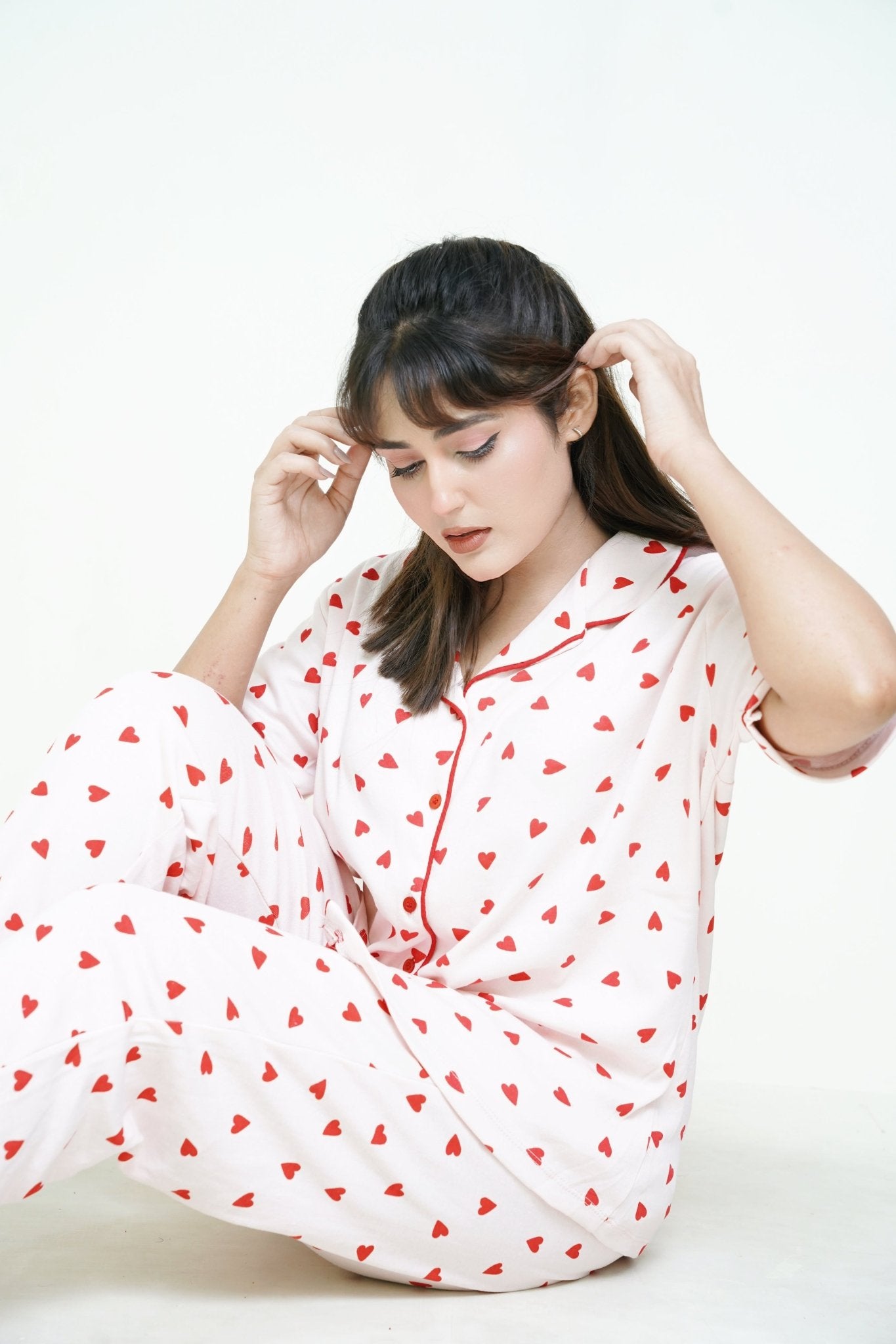 White Rib PJ Set - Raat Rang - Raat Rang